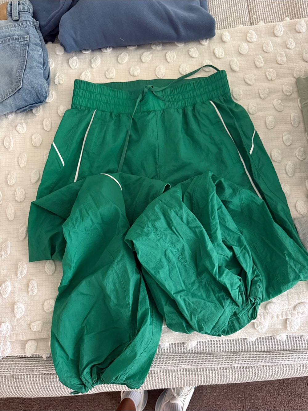 Woman’s Green Athletic Shorts with Drawstring